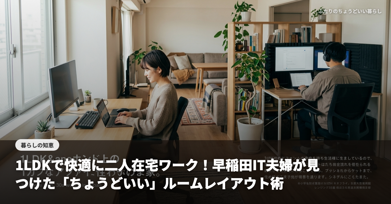 1LDKで快適に二人在宅ワーク！早稲田IT夫婦が見つけた「ちょうどいい」ルームレイアウト術