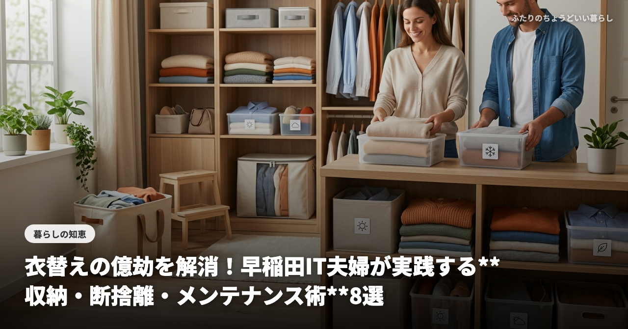 衣替えの億劫を解消！早稲田IT夫婦が実践する**【時短】収納・断捨離・メンテナンス術**8選
