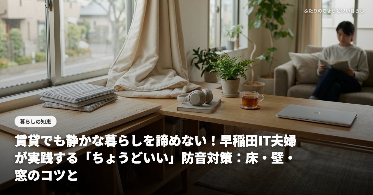賃貸でも静かな暮らしを諦めない！早稲田IT夫婦が実践する「ちょうどいい」防音対策：床・壁・窓のコツとおすすめグッズ