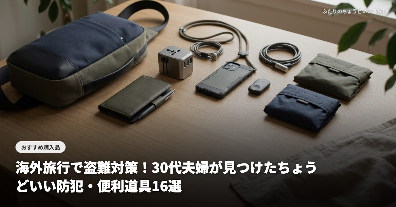 【2026年最新】海外旅行で盗難対策！30代夫婦が見つけたちょうどいい防犯・便利道具16選