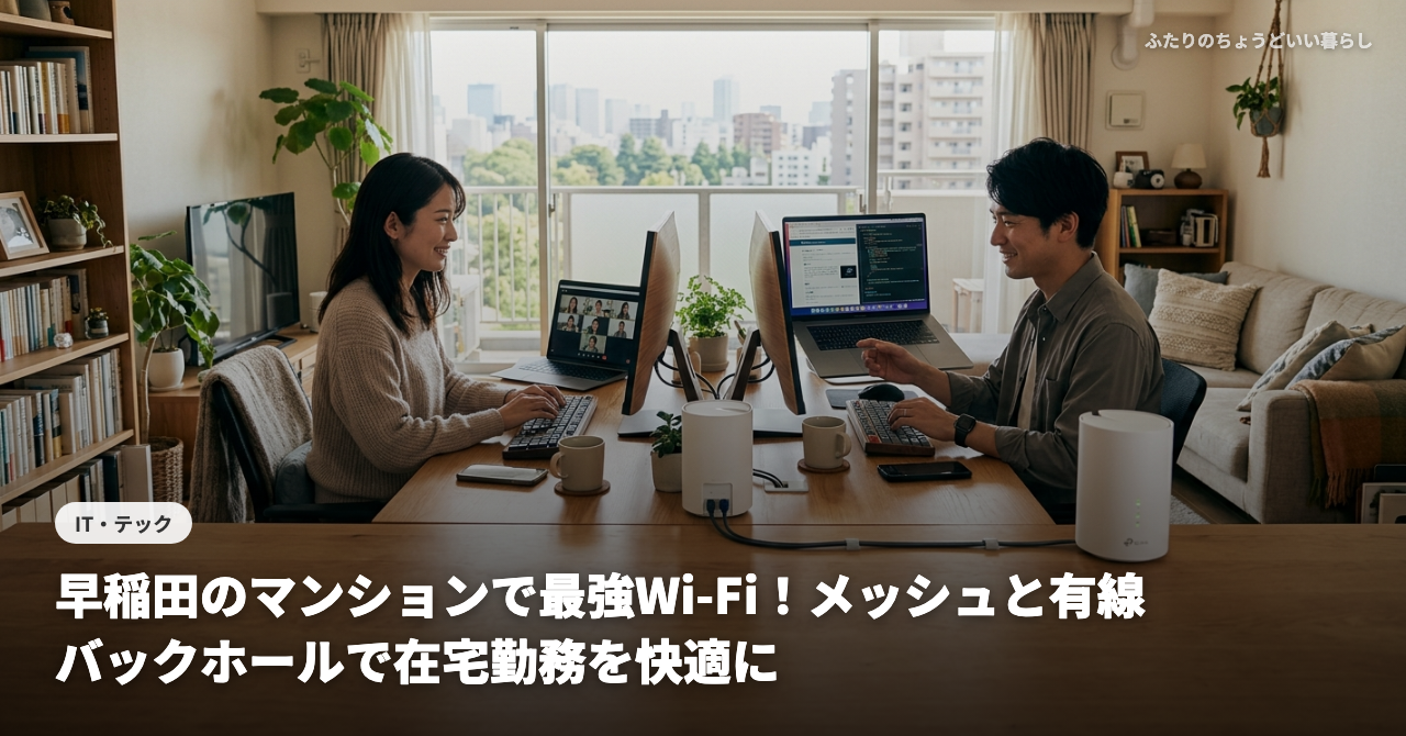 【IT夫婦実践】早稲田のマンションで最強Wi-Fi！メッシュと有線バックホールで在宅勤務を快適に