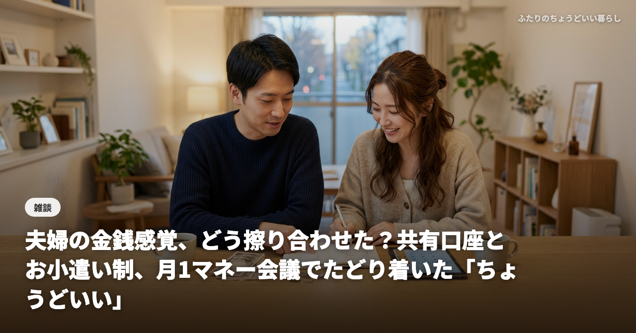 夫婦の金銭感覚、どう擦り合わせた？共有口座とお小遣い制、月1マネー会議でたどり着いた「ちょうどいい」着地点