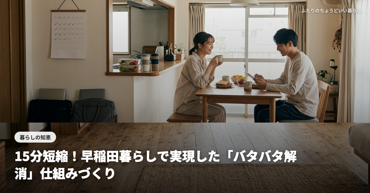 【共働きIT夫婦の朝活】15分短縮！早稲田暮らしで実現した「バタバタ解消」仕組みづくり